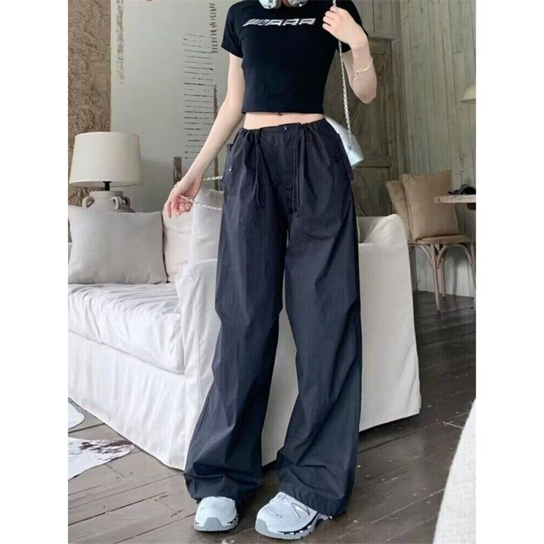 AK2403-p50美式工装裤女大码胖mm显瘦阔腿裤纯棉速干伞兵裤薄款,女装休闲裤,星座617A-2