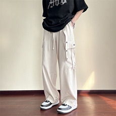 抖音品质-潮流重磅宽松小众工装直筒长裤JK03-P70，男装休闲裤，星座808A-1