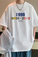 T803短袖t恤男夏季新款高街休闲纯棉体恤oversize大码宽松上衣服，男装T恤，星座304A-1