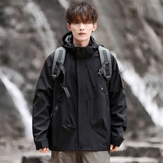 情侣款冲锋衣户外防水夹克秋季男士臂章外套潮流A266-JK8015-P45，男装夹克，电商A266