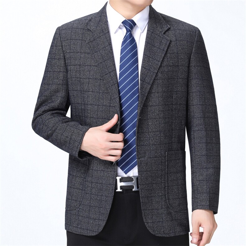 2023秋季新款中年男士西服男装中年小西装外套休闲商务单西,男装西服,电商B212（原钱塘6029）