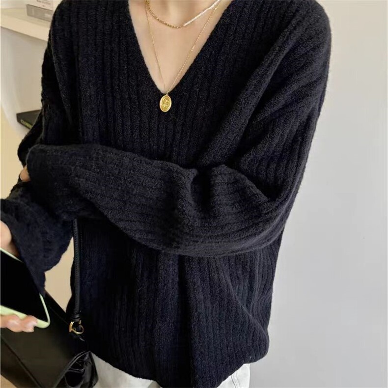 毛衣女套头秋冬宽松针织打底短款显瘦保暖针织衫,针织衫/毛衣,锦瑟羊绒