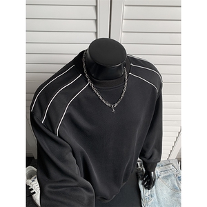 圆领卫衣男春秋cleanfit潮牌美式衣服宽松正肩25XW99621特批32图片