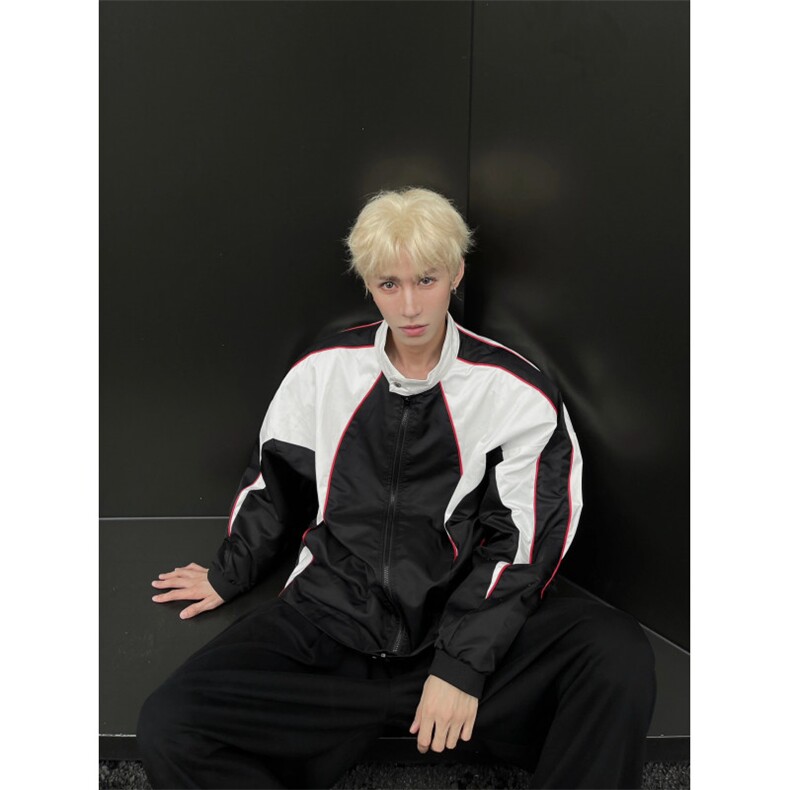 原版质量~双层面料拼接设计感赛车服夹克，现货！1005-WFWT01-P78,男装夹克,星座1005