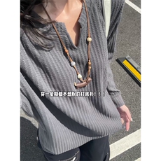 XZ809A/VL01/特P14深度库存量大可谈美式V领肌理感百搭长T卫衣，男装卫衣，星座809A(原222-1)