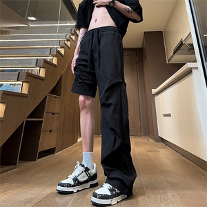 工装裤女2025夏季美式复古高腰直筒宽松阔腿速干运动休闲裤潮图片