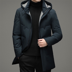 2023年新款冬季羽绒服男装中年男士爸爸商务连帽加厚保暖时尚外套