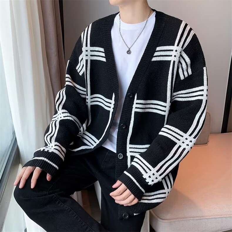 秋季新款男士开衫针织衫韩版潮流慵懒风外套宽松百搭毛衣潮M921，男装针织衫/毛衣，星座1116A-2（原606A-1）