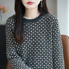 2025年秋季常规款通勤套头单件时尚百搭通勤休闲针织衫，女装针织衫/毛衣，暖圣羊羊绒