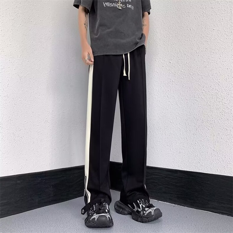 男春夏新款青少年时尚拉链开叉休闲裤骑兵斜休闲裤AD1038P38,男装休闲裤,星座1116-2