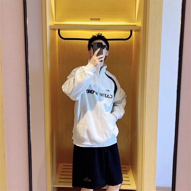 W9100-P55网图现货春季新款美式潮牌嘻哈撞色拼接棒球服卫衣,男装卫衣,星座1608-2