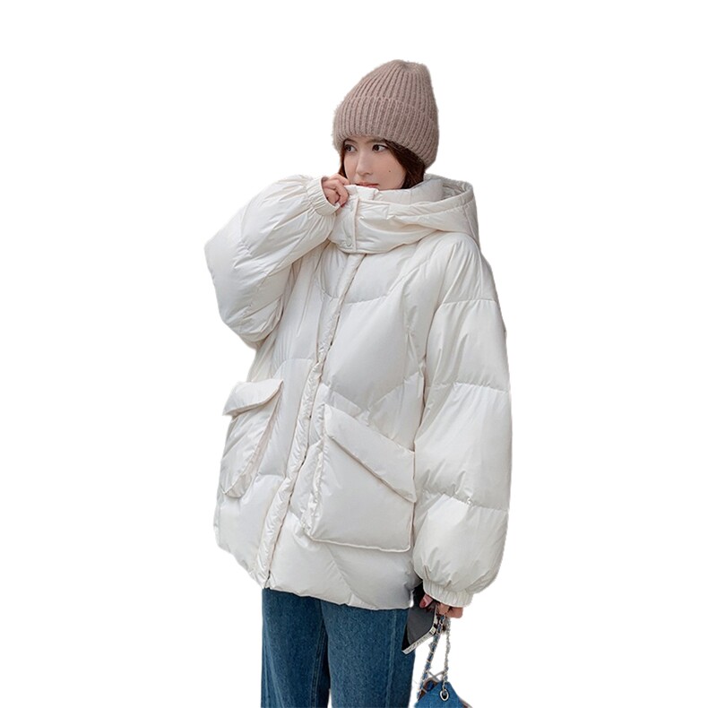 韩系chic连帽短款紫色羽绒服女冬季新款超火好看高级小众加厚外套,女装羽绒服,2C262