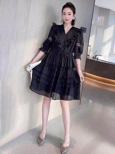 夏季天丝连衣裙，女装连衣裙，紫燕千娇