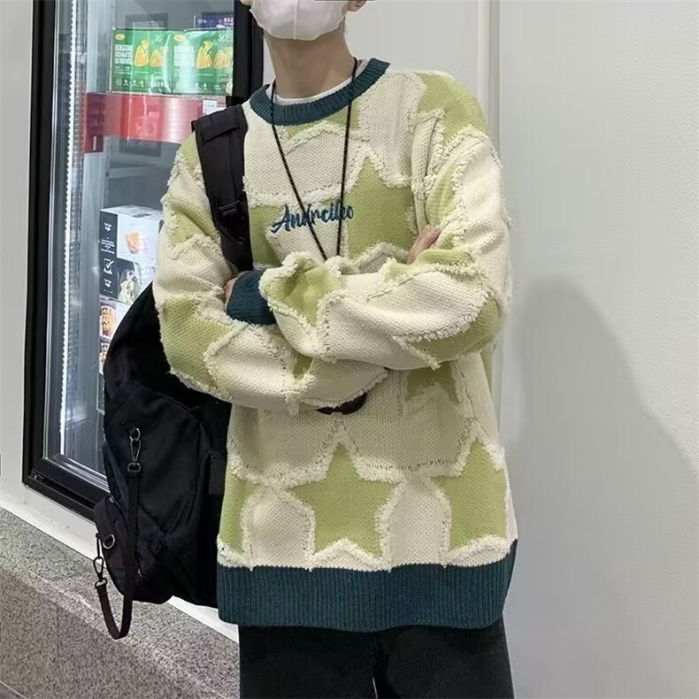 圆领毛衣男慵懒风休闲加厚鹿毛绒针织衫M5525P50,男装针织衫/毛衣,星座1116-2