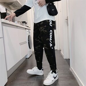 20秋装迷彩港风潮流工装裤潮宽松大码九分裤 K819-P55迷彩+5图片