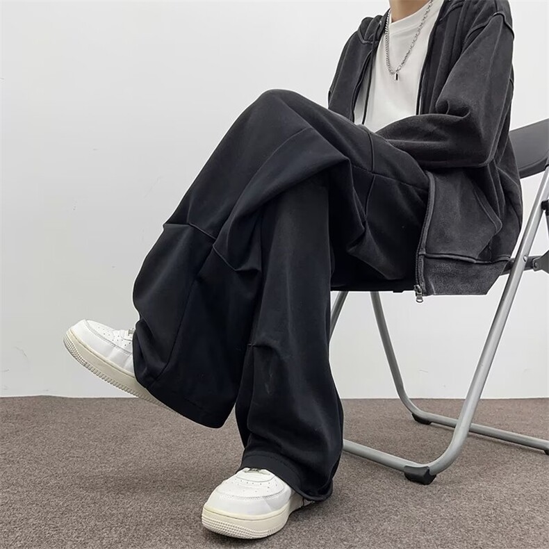 抖音品质秋款男休闲裤褶皱渐变色宽松阔腿长裤h0202P60,男装休闲裤,星座1013-1