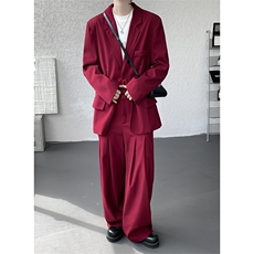 潮流休闲西装外套高级痞帅宽松韩版自带垫肩西服外套可整套搭配，男装西服，电商B319