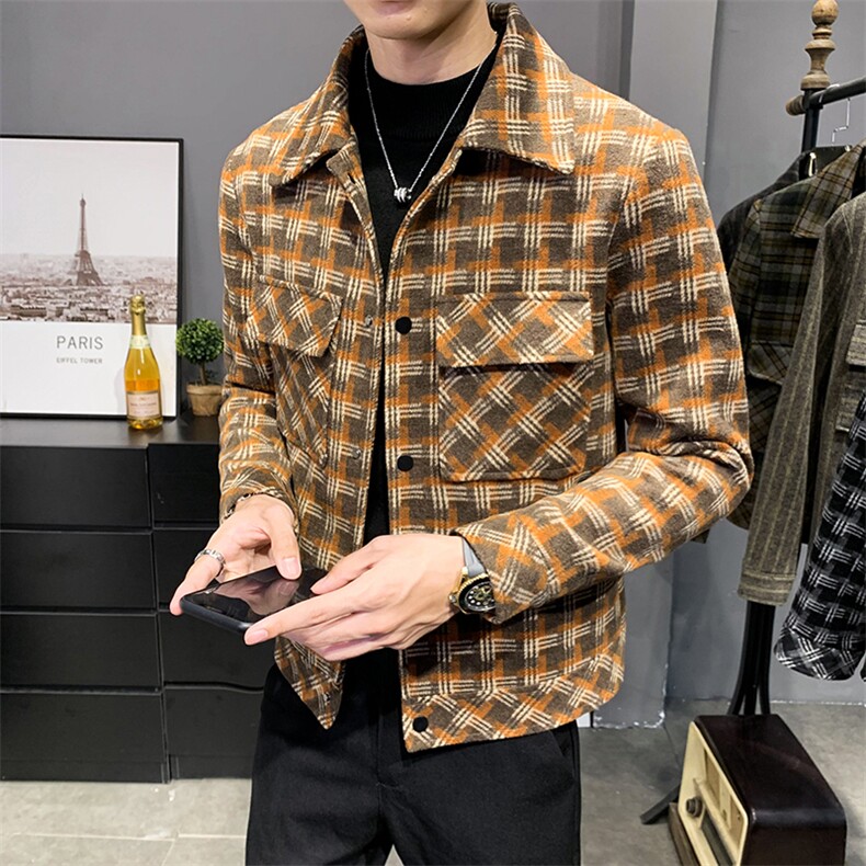 312A-5-1203-P125  春季新款妮子毛呢休闲夹克外套男呢子大衣A图片