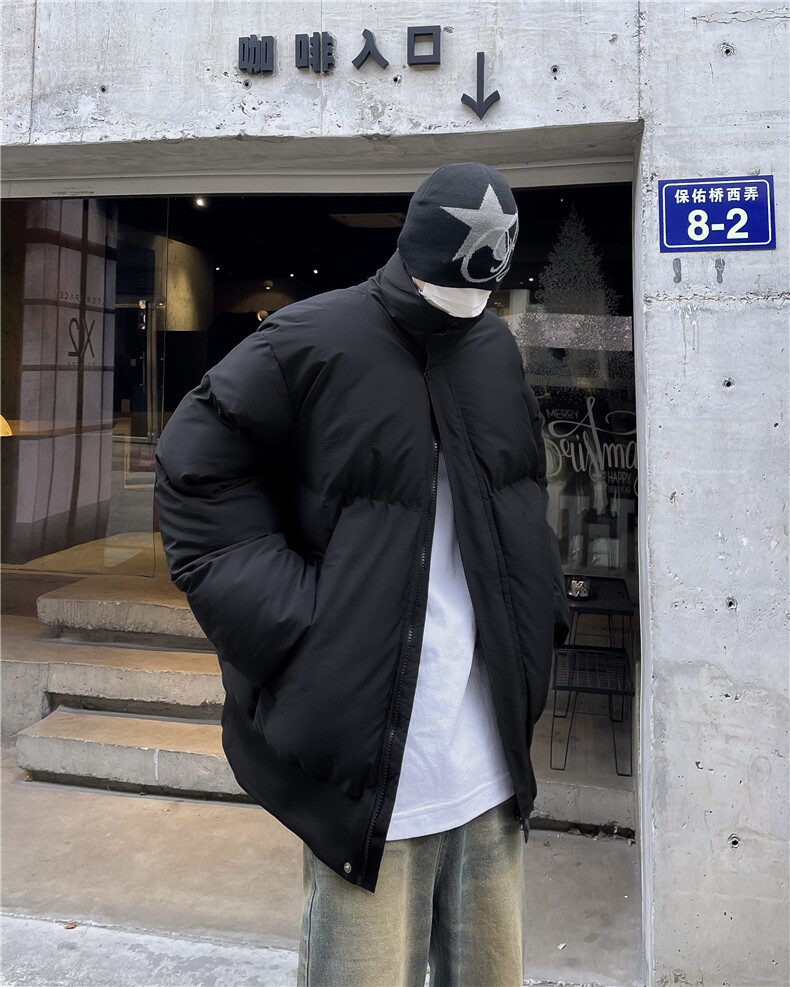 DPK003-P98港风休闲时尚青春潮流帅气短款设计立领保暖棉服外套图片