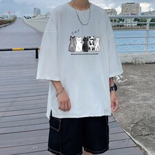 Q11100-P30 春夏季七分袖t恤男大码五分袖男短袖中袖图片