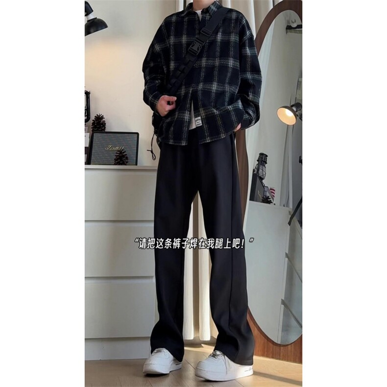 垂感小西裤男女春季潮流cleanfit休闲长裤宽松直筒裤子潮图片