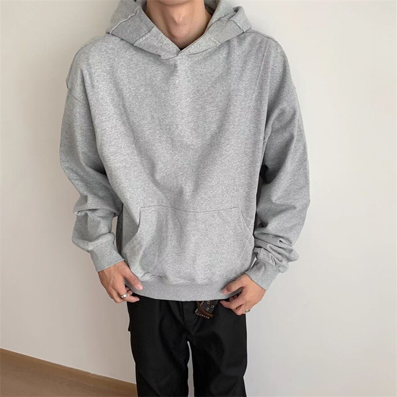 抖音得物高品质二开美式高街重磅结构辑明线纹理连帽卫衣外套W109，男装卫衣，电商A486
