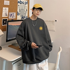 春款港风圆领卫衣男落肩打底衫潮流百搭上衣外套Y009P28，男装卫衣，星座1204-3