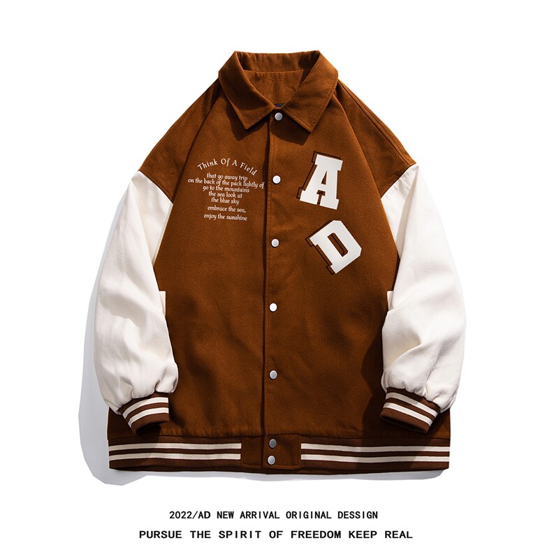 白底23春季新款美式西海岸印花翻领棒球服夹克外套G604P85控108,男装夹克,电商A247-1