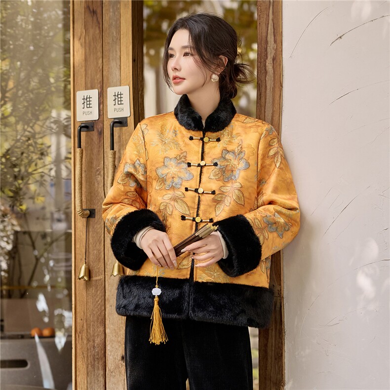 现货，两面穿新中式棉衣女,女装棉衣/棉服,利佳可人