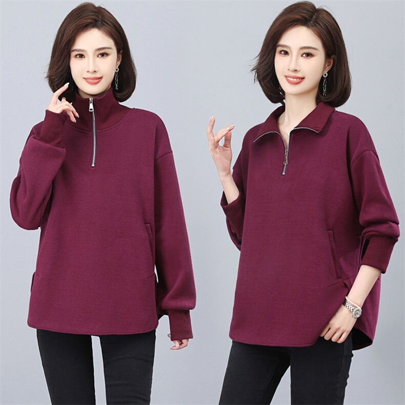 三年不下架2024年冬装新款时尚加绒加厚卫衣女休闲宽松打底衫上衣，女装卫衣/绒衫，璐依舞