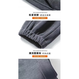 1506-1/K3481/P25裤子男束脚韩版潮流外穿灯芯绒复古宽松裤子图片