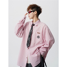 现货CS1163-特P53新款百搭条纹大码男衬衫，男装衬衫，电商A059