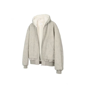 加绒加厚冬款男女连帽棉衣毛领座山雕铆钉扎染棉袄外套MY95 P115图片