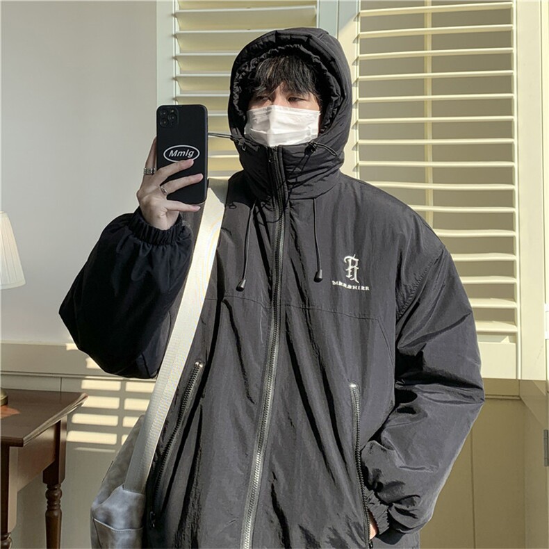 冲锋棉衣男连帽刺绣棉服1118-1-Q121-P85限价108图片