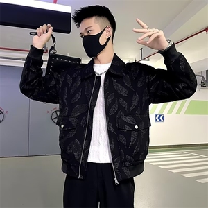 薄款修身外套男2025新款秋季个性痞帅提花春秋款潮牌男装学生图片