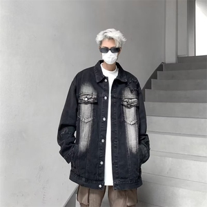 A911-P59 高街潮牌宽松牛仔外套男士春秋季新款美式复古工装夹克图片