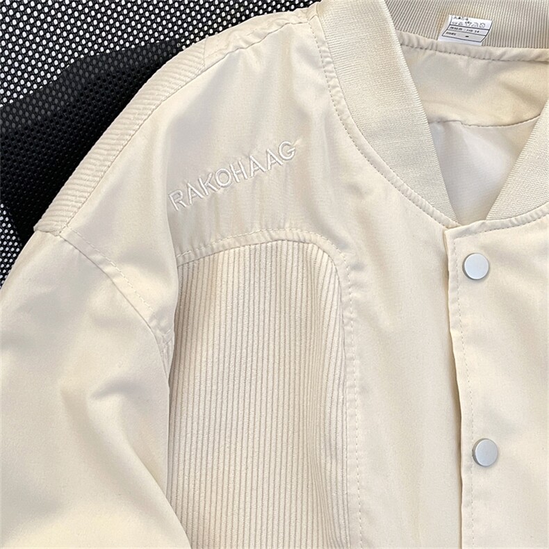 秋季新款港风美式vibe潮流灯芯绒拼接双层外套棒球服JK1401-P58,男装夹克,星座313A(原308A-2)