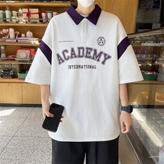 84068-P40polo衫短袖男士夏季小众潮流半袖ins港风百搭潮牌t恤男，男装T恤，电商D310B