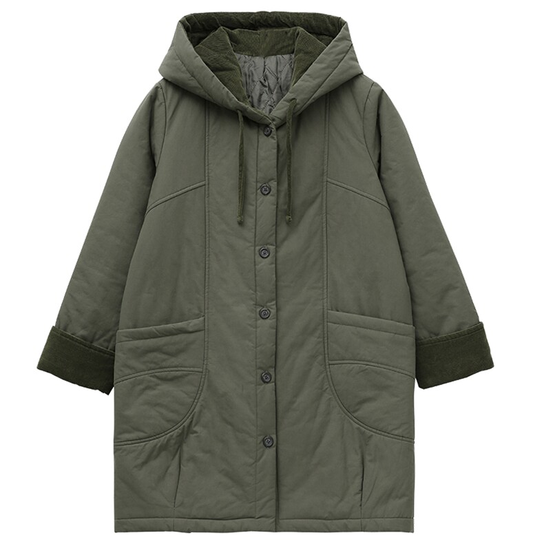 2024年新品棉服中长款加厚保暖棉衣纯色3973款,女装棉衣/棉服,秋牧寒烟