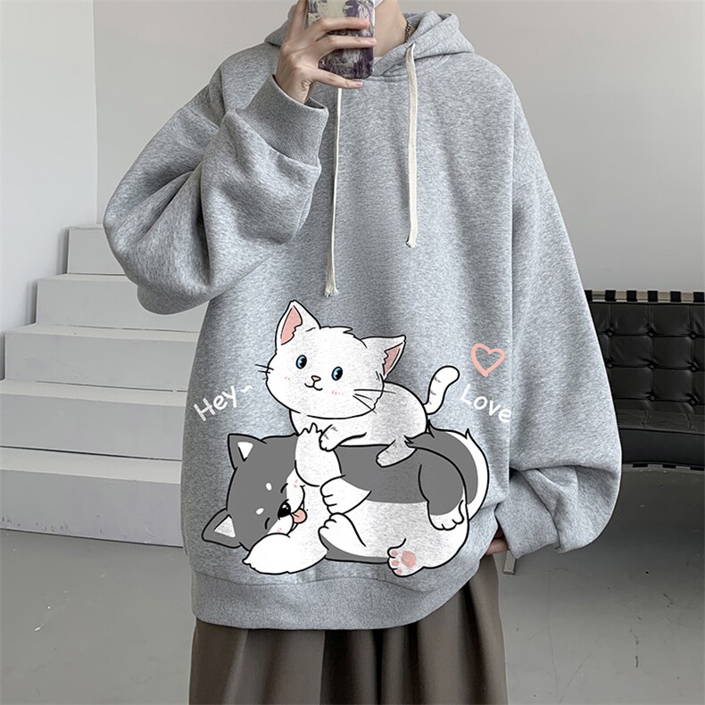 连帽卫衣男大码运动服帽衫外套WY2300-P35加绒款-P40,男装卫衣,电商A040