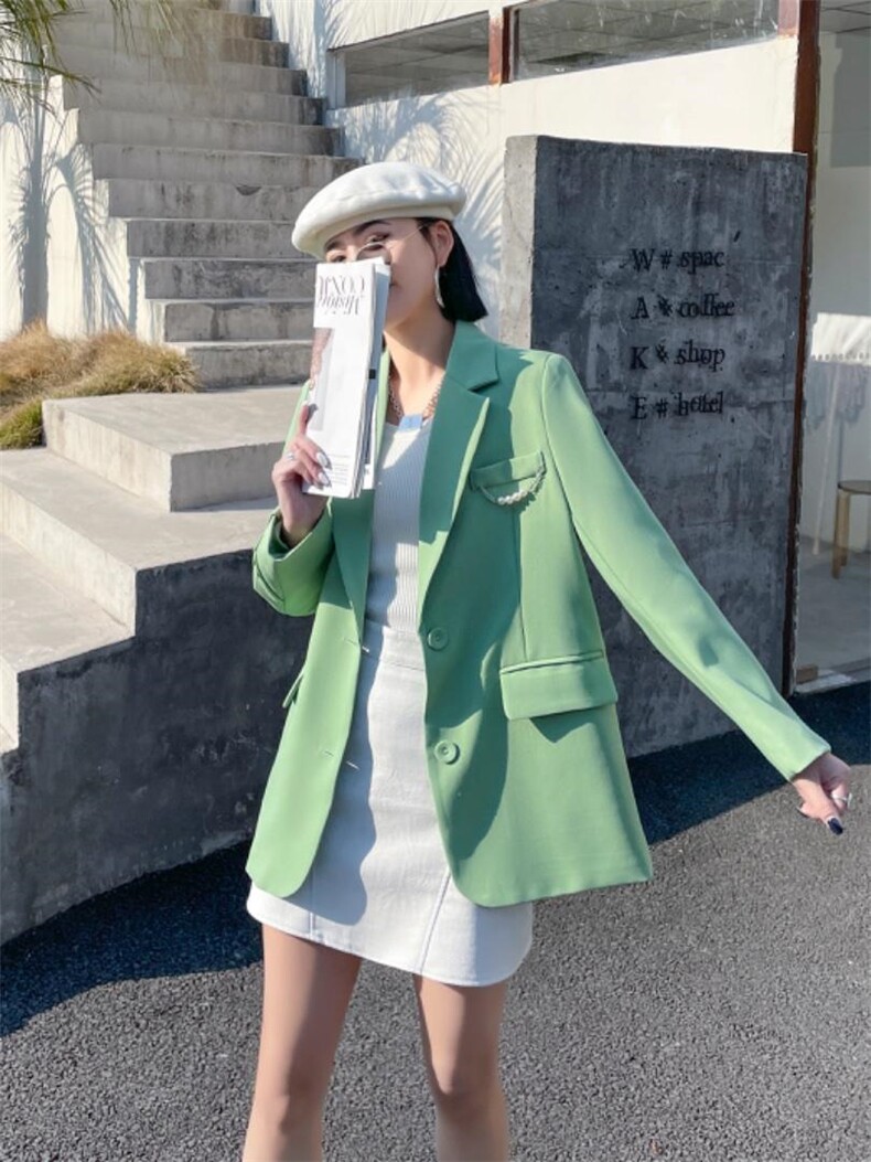 珍珠扣西装，女装西装，时代公主