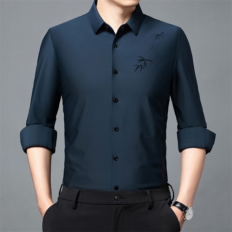 CM61138钱塘2020-2中年男士条纹时尚休闲秋季薄款百搭衬衫P82图片
