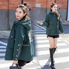 2020冬季新款时尚休闲刺绣连帽棉衣，女装棉衣/棉服，涵亦佰惠