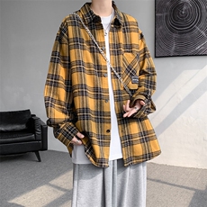 衬衫男秋季新款港风宽松长袖衬衣CS258-P45(现货)，男装衬衫，星座214-3