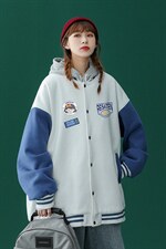 中性风2023秋季新品港风潮ins宽松大码情侣棒球服G86p65控78，男装夹克，A247A