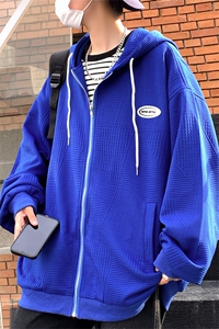 WY6113/P65春装新款高品质连帽多色卫衣男潮流宽松大码外套男上衣图片