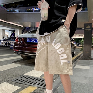 短裤新款潮嘻哈字母印花沙滩裤迷彩宽松薄款中裤五分裤 K670-P26图片