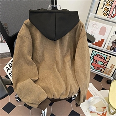 7015-P78美式cleanfit工装夹克男春季复古宽松假两件棒球服，男装T恤，电商B323A