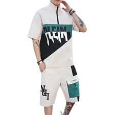 2021新款男士夏装两件套青少年休闲宽松帅气短袖t恤套装T758-P55，男装套装，星座1206（原A206）