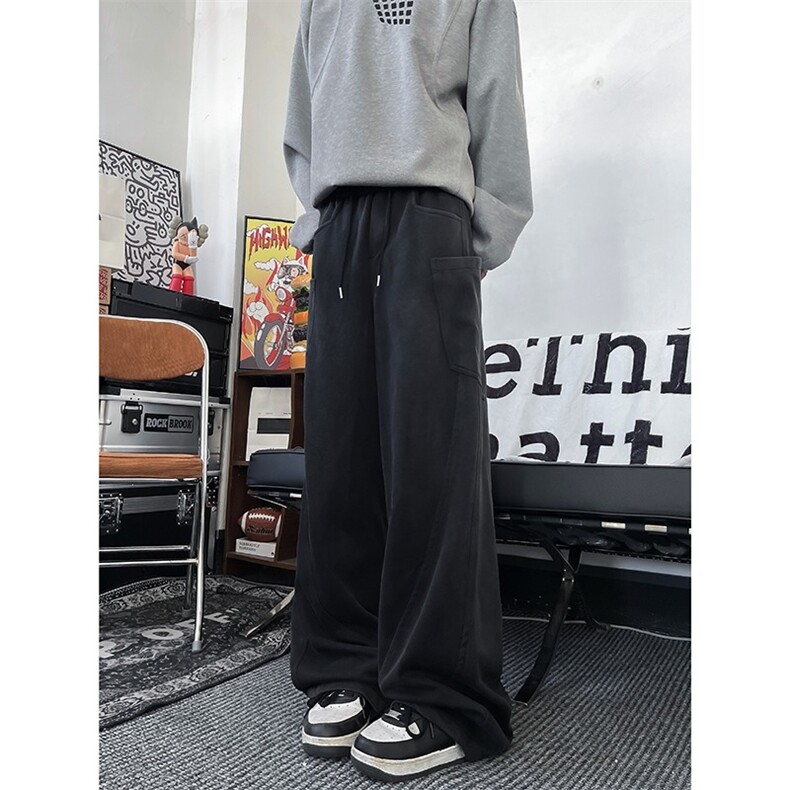 工装裤子男2024春秋季新款水洗做旧痞帅宽松直筒休闲长裤B345/P58,男装工装外套,星座506